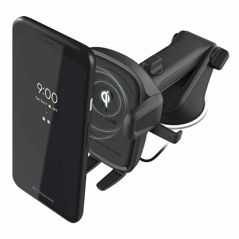 HLCRIO142 Easy One Touch Wireless 2 Fast Charging Dash & Windshield Mount Black