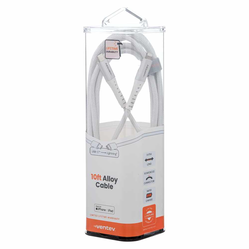 AC10WHT256521 ChargeSync Alloy USB-C to Lightning Cable 10ft White