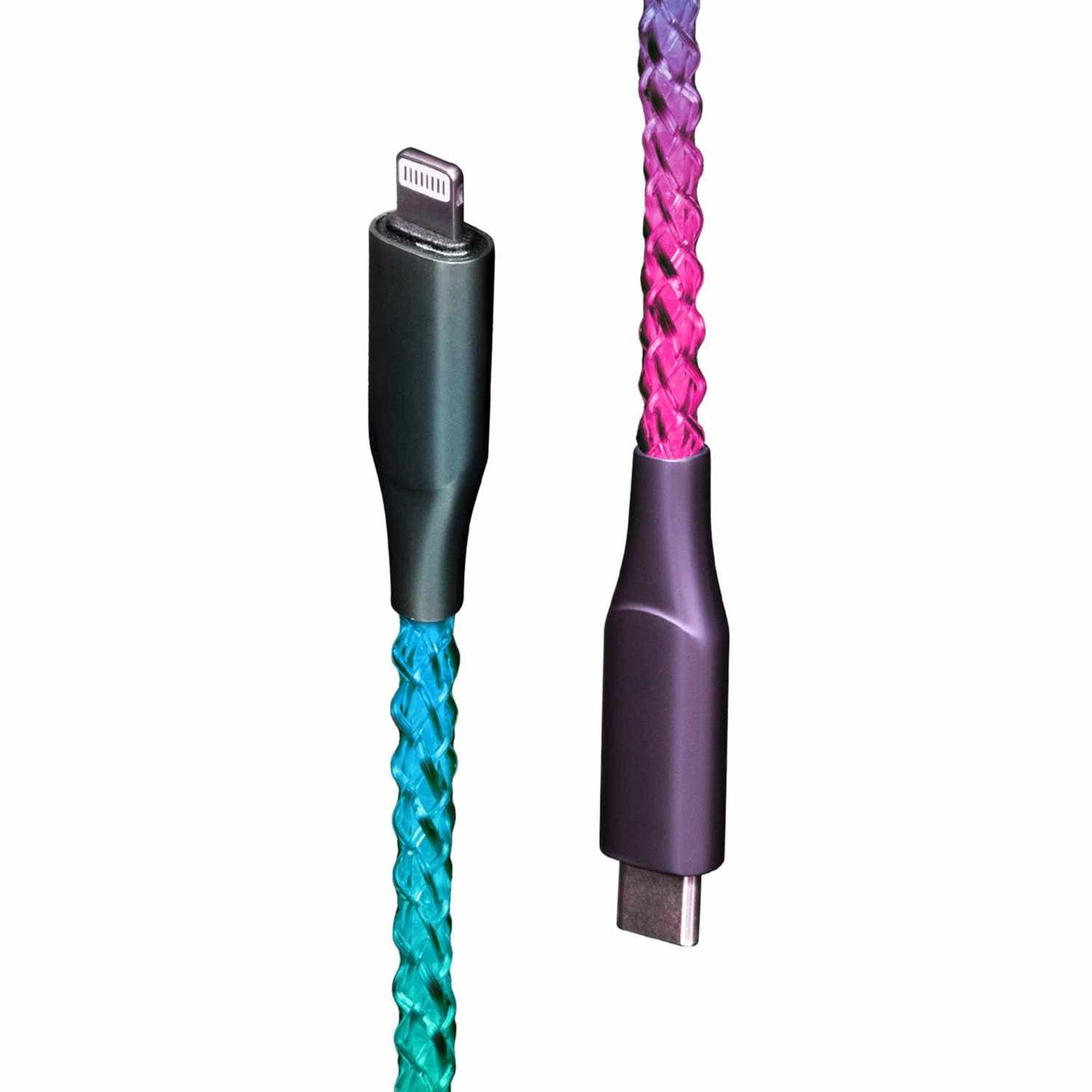 ETHCLTLED Lucid Charge LED Lightning to USB-C Cable Multi-Color