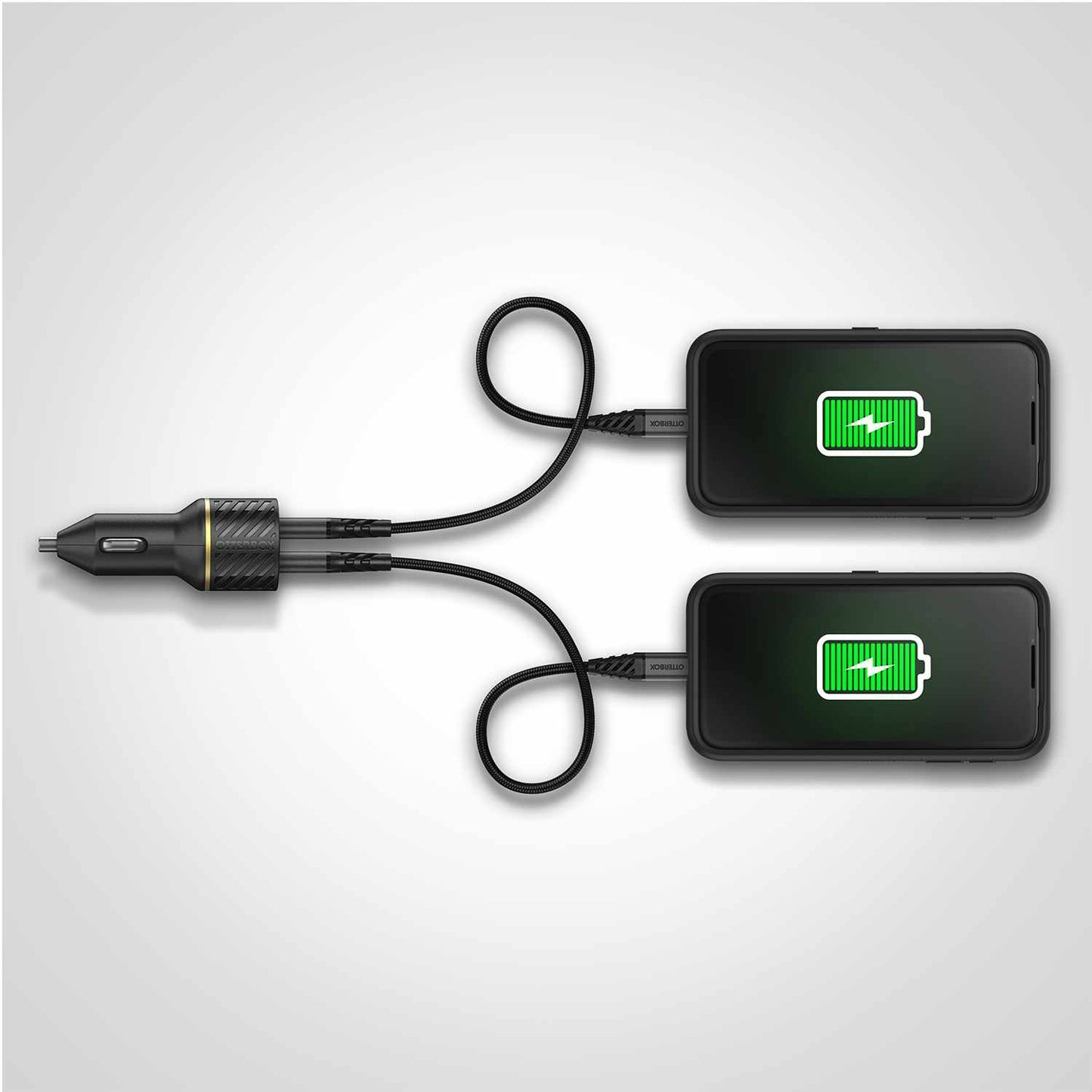 7880703 Dual Fast Car Charger USB-C 20W PD and USB-A 12W Black