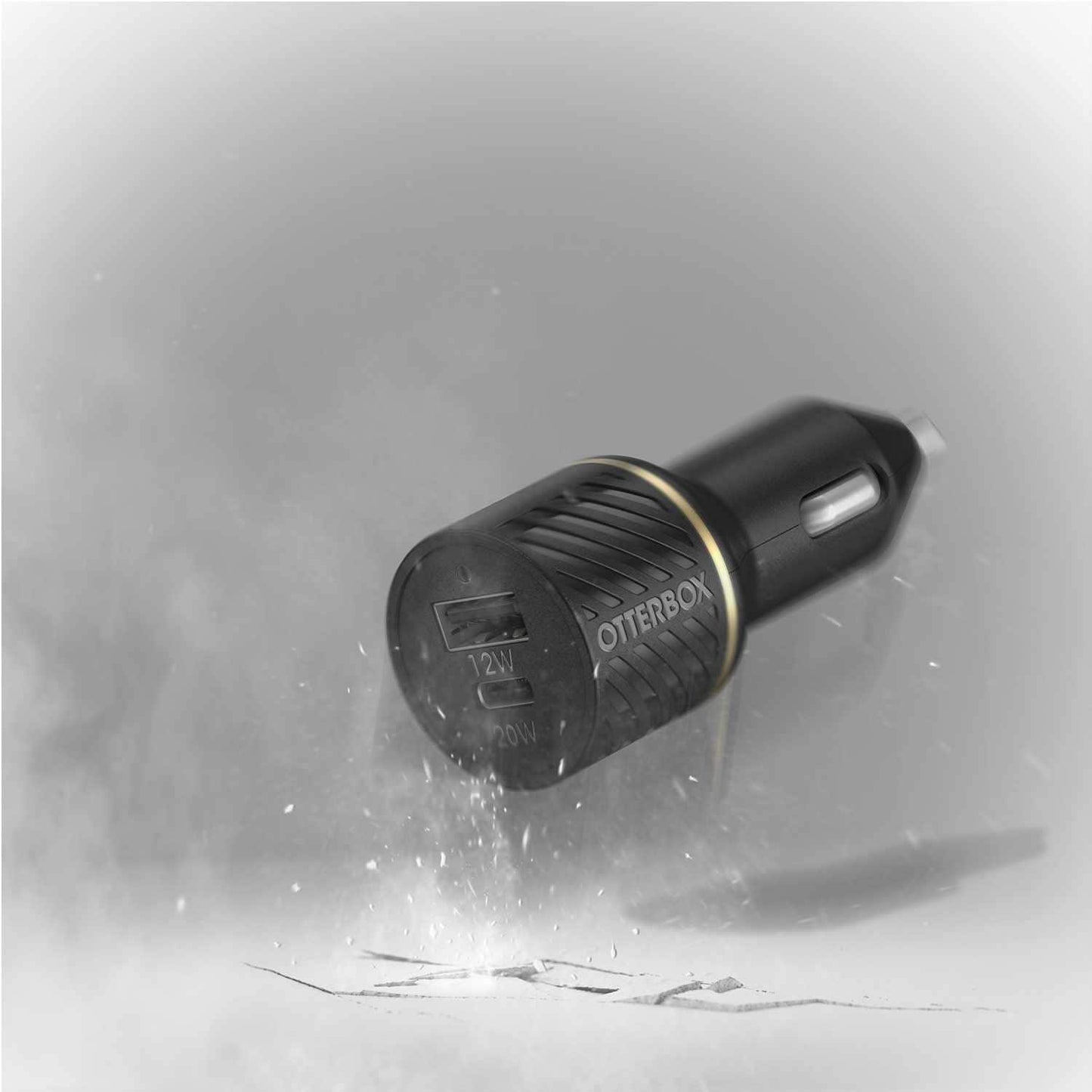 7880703 Dual Fast Car Charger USB-C 20W PD and USB-A 12W Black