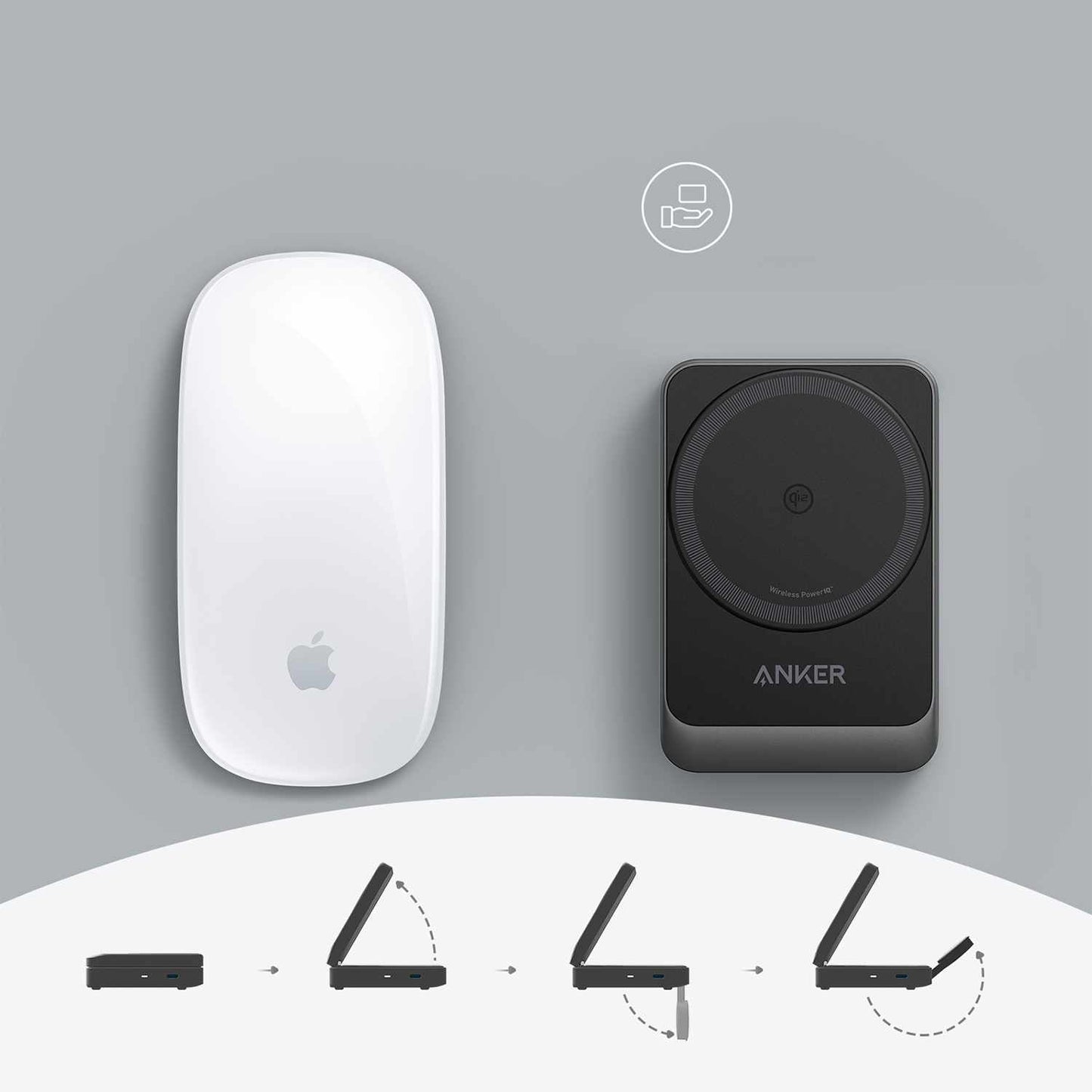 B2557J115 MagGo Qi2 3-in-1 15W Wireless Charging Station with MagSafe Black