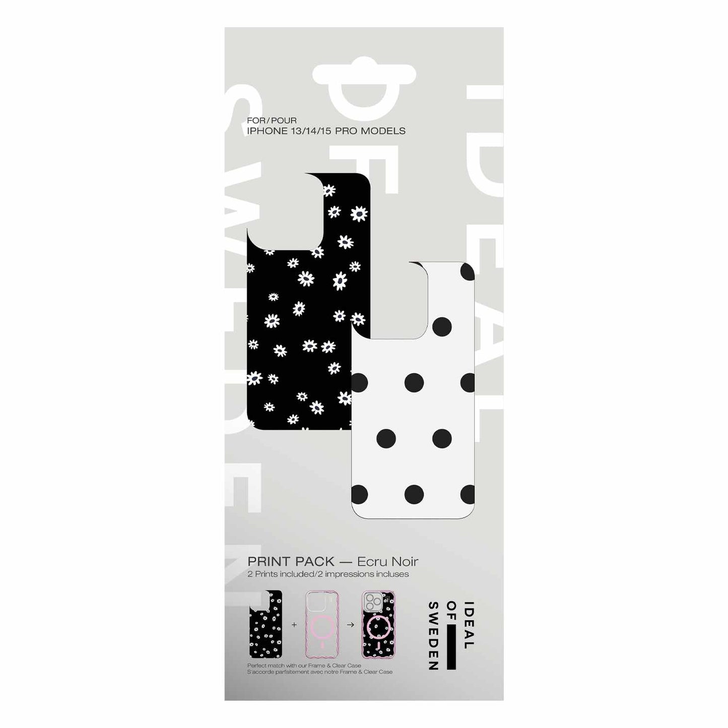 IDPP01559 Print Pack iPhone 16 Pro/15 Pro/14 Pro/13 Pro Ecru Noir