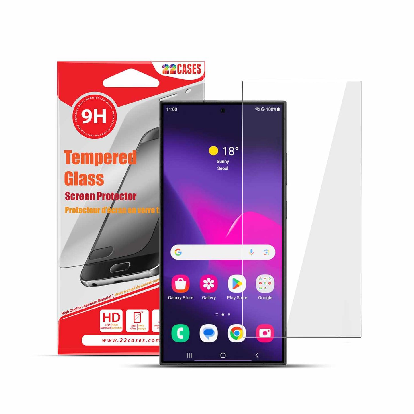 22SPGS24ULTR Tempered Glass Screen Protector Galaxy S24 Ultra