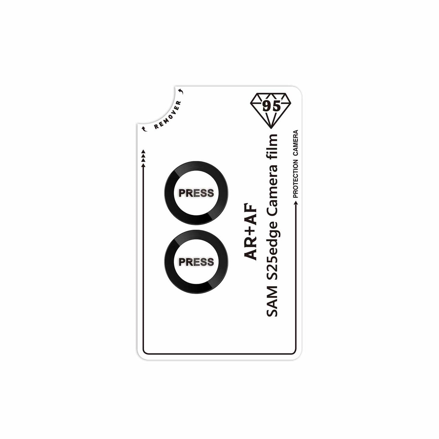 BELPS25E Aluminum 1 by 1 Lens Protector Galaxy S25 Edge Black
