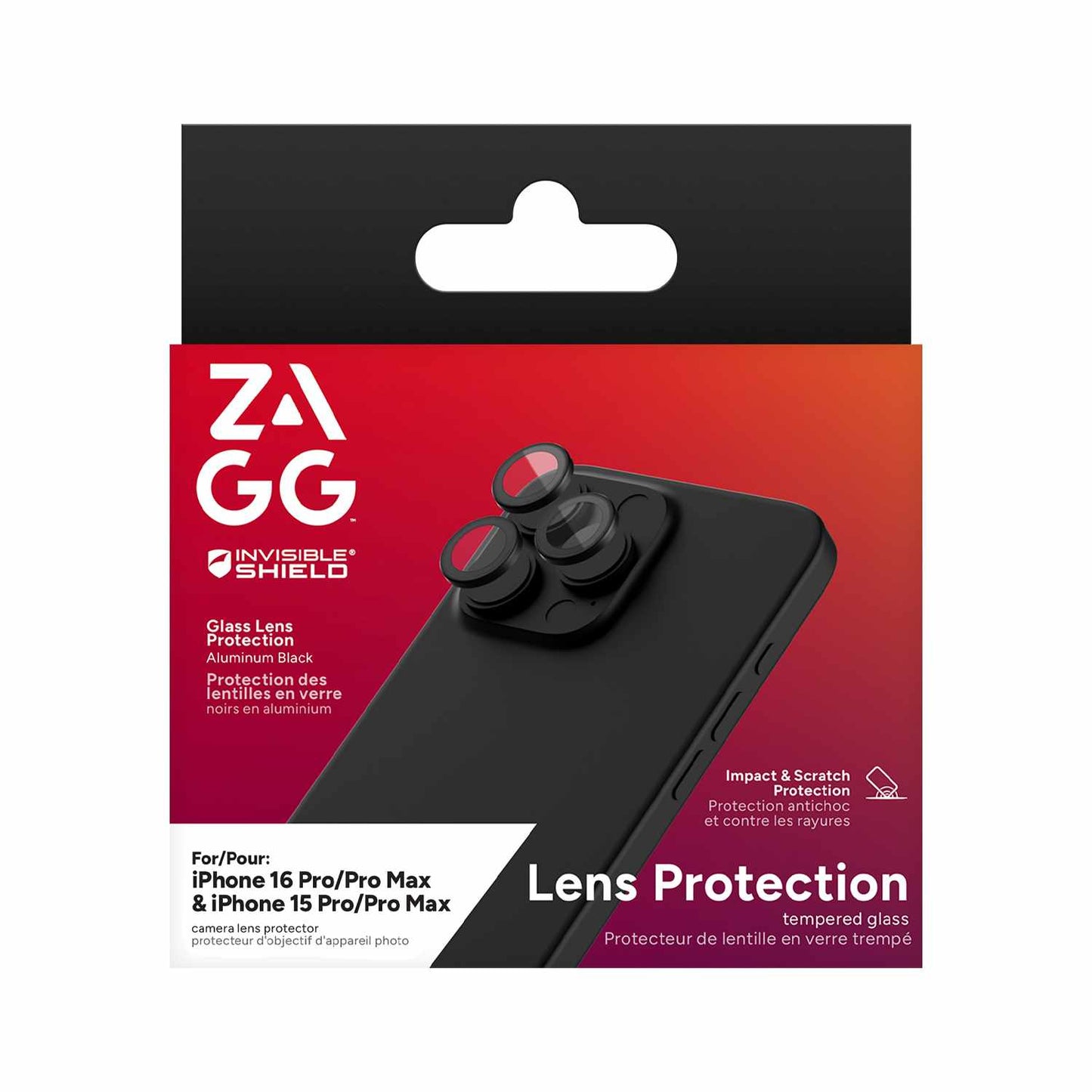 200114996 InvisibleShield Glass Elite Anti-Reflective Lens Protector iPhone 16 Pro/16 Pro Max/15 Pro/15 Pro Max Black