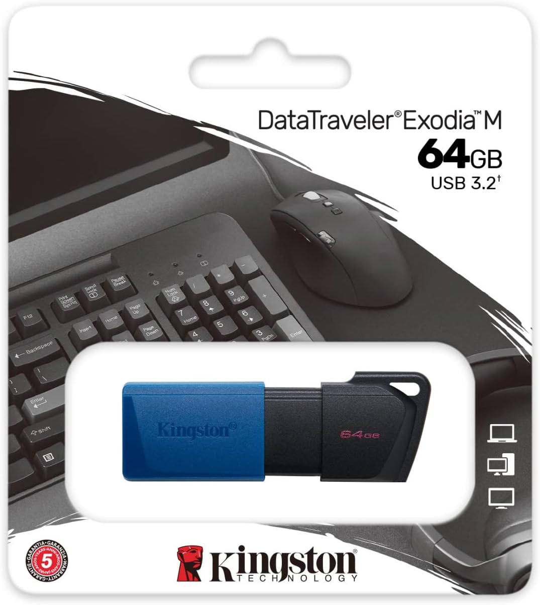 64GB DT EXODIA M USB3.2 GEN 1 (Black + Blue) - GekkoTech