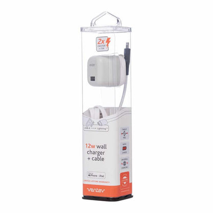 WC12AL252160 Wall Charger with Lightning Cable 3.3ft 12W White