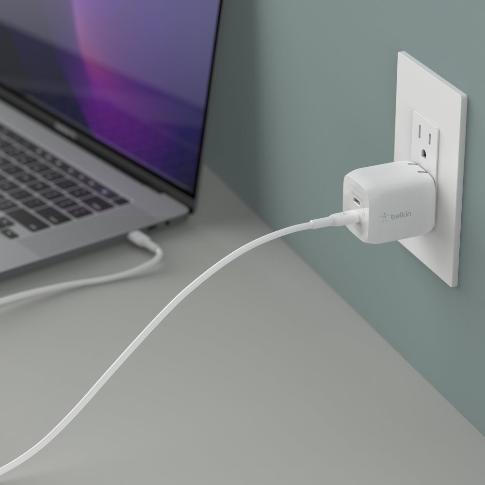 WCH011dqWH BoostCharge Dual USB-C GaN Wall Charger 45W White