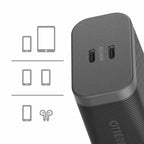 OtterBox Premium Pro Wall Charger 60W GaN PD/PPS 2-port USB-C Black w/ Foldable Prongs