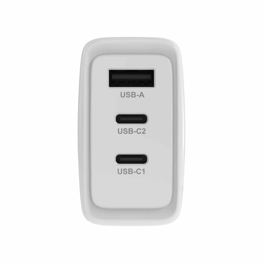Blu Element Wall Charger 3 Port 65W PD 2 USB-C & USB-A White