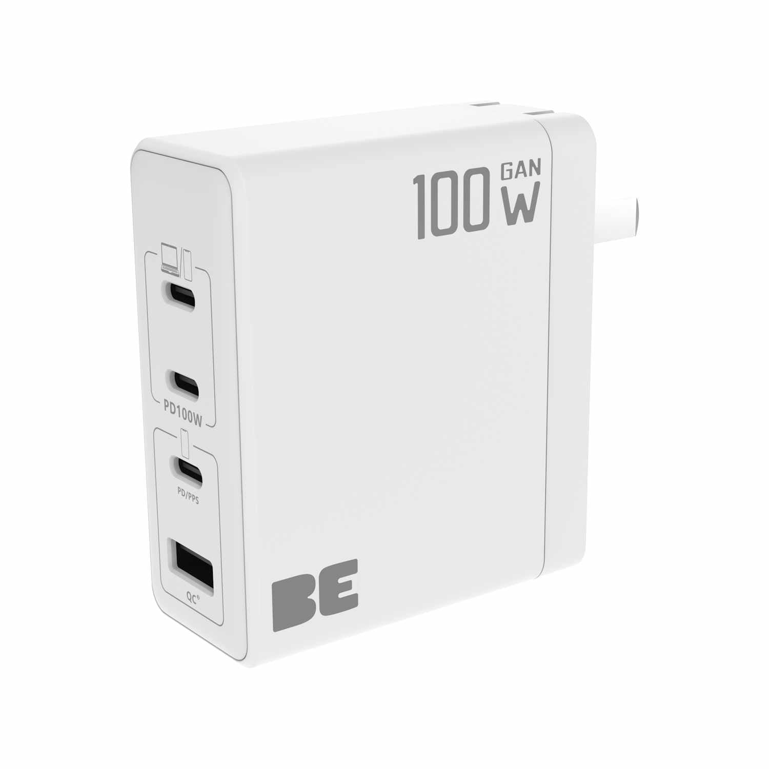 Blu Element Wall Charger Multi Port GaN 100W PD & QC3 Black
