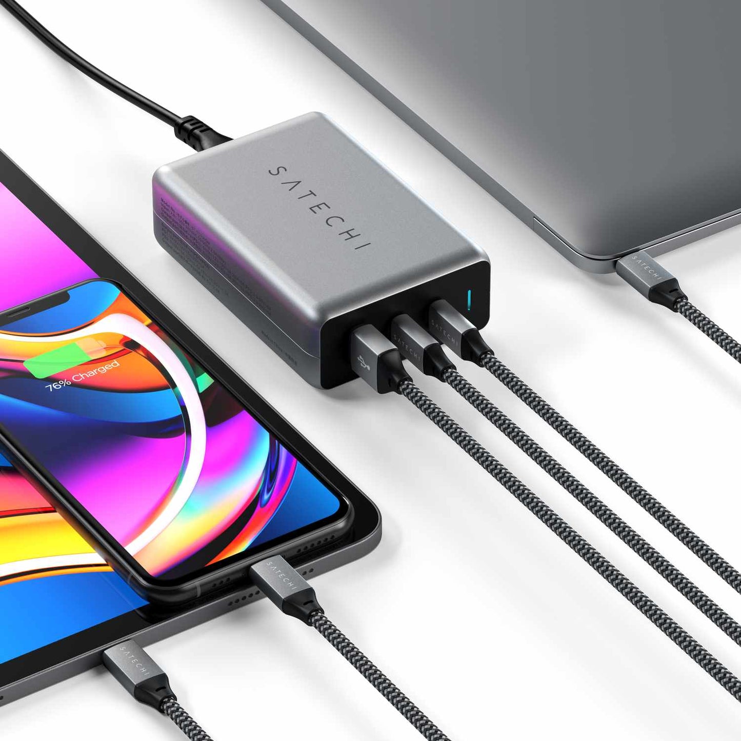 STTC100GM 100W USB-C PD GaN Compact Charger Space Gray