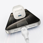 Anker Nano Wall Charger 30W USB-C White with USB-C AKSD Brained 3ft Cable