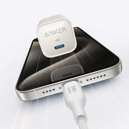 B2337J215 Nano USB-C Wall Charger 30W with AKSD 3ft C-C Eco Braided Cable White