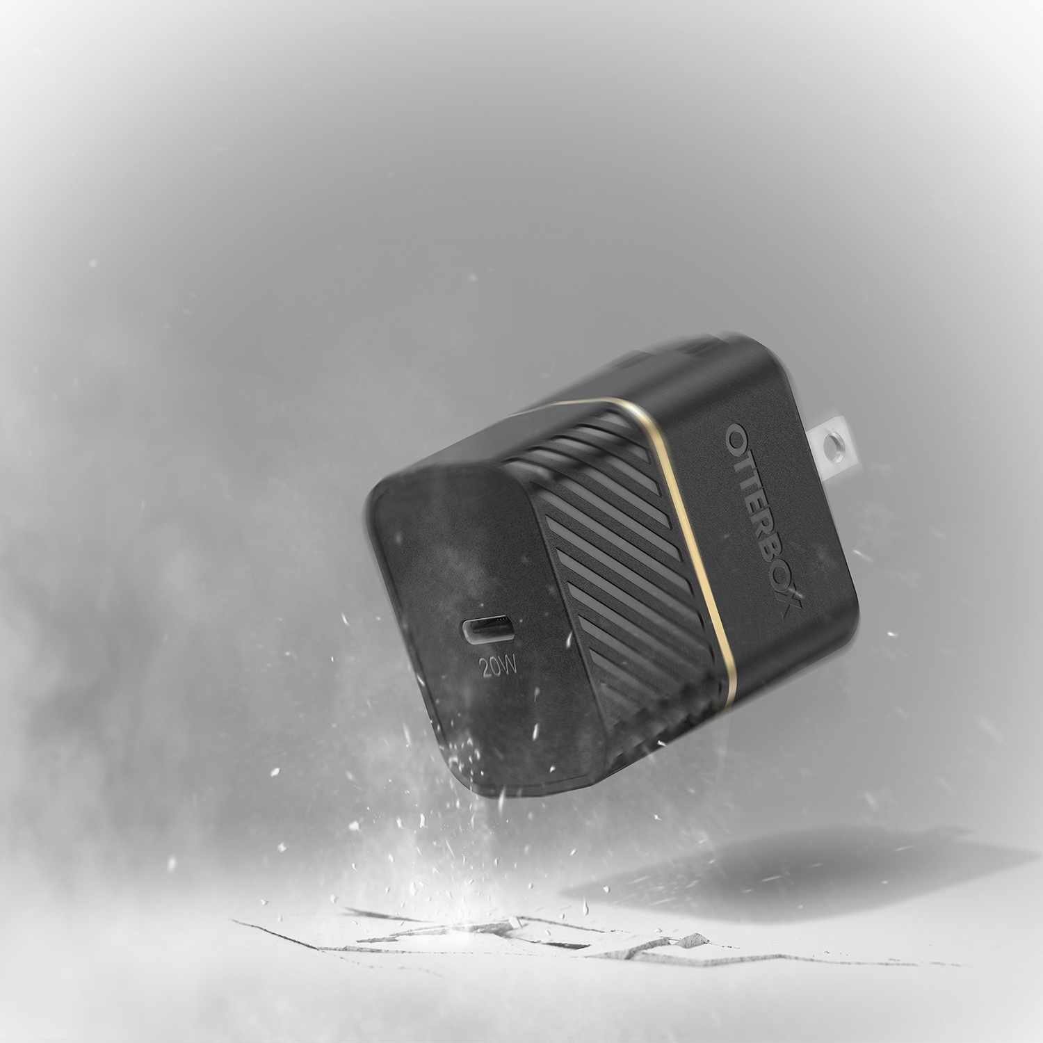 OtterBox Wall Charger 20W PD USB-C w/Foldable Prongs Black Shimmer
