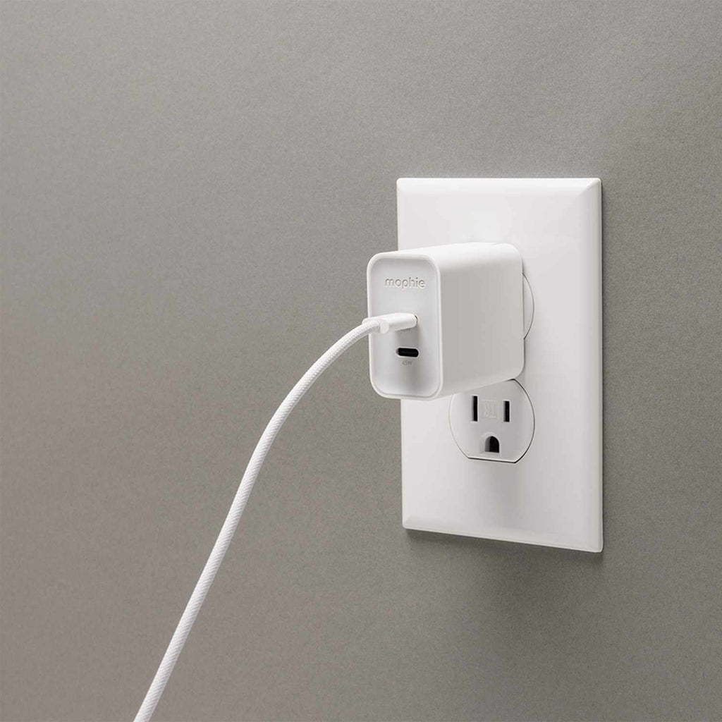 mophie Wall Charger 45W PD 2-Port USB-C White - GekkoTech