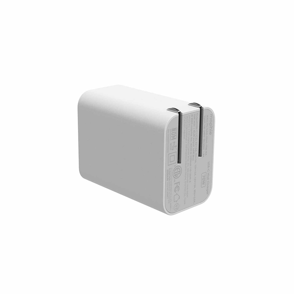 mophie Wall Charger 70W PD 2-Port USB-C White