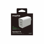 mophie Wall Charger 70W PD 2-Port USB-C White