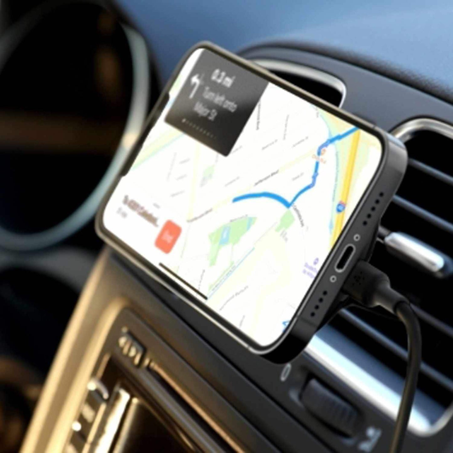 WIC004btBK Active Magnetic Wireless Car Vent Mount Black