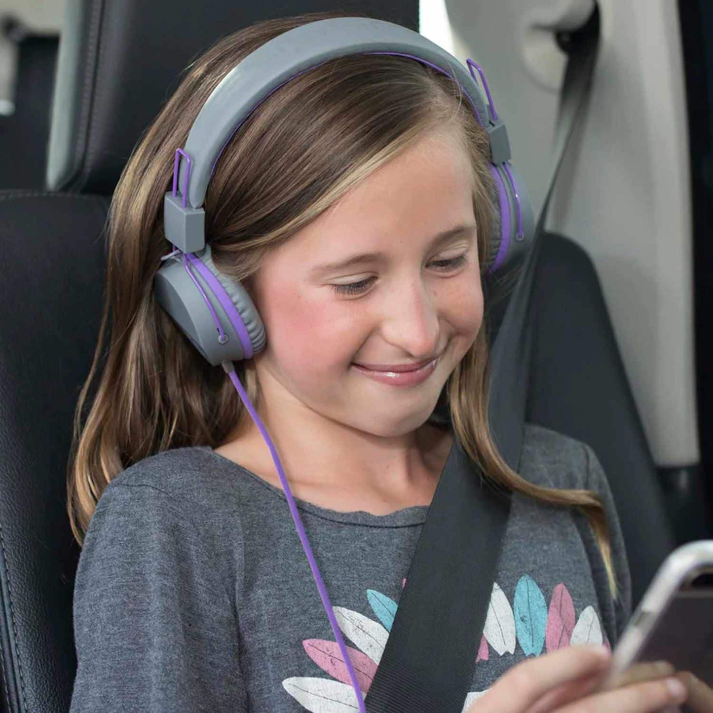 IFCHJKSTUDIORGRYPRP122 JBuddies Studio Over Ear Headphones Purple/Gray