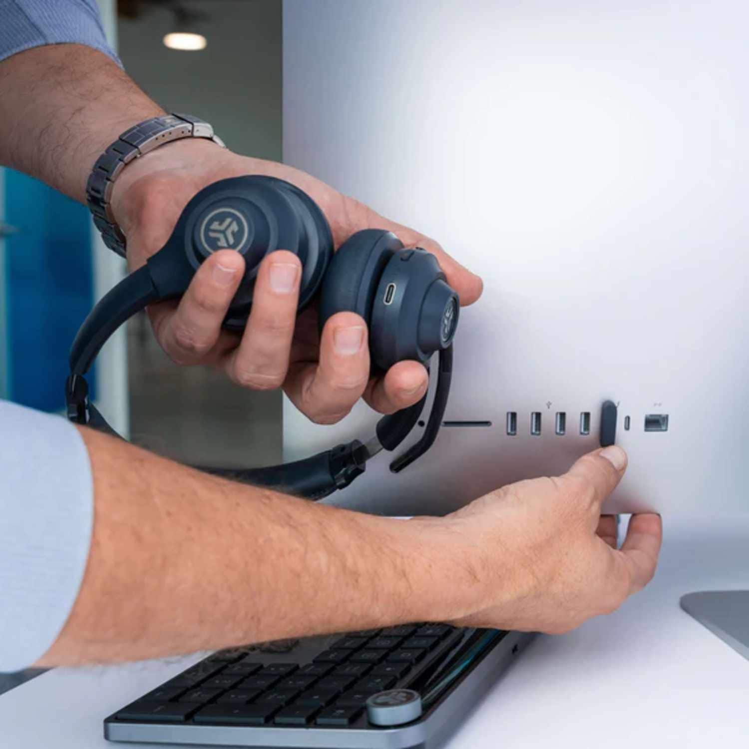 JLab Go Work Gen2 Wireless or Wired On-Ear Headphones Black