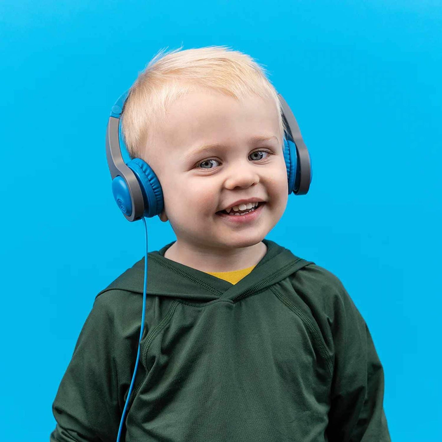 IFCHJBUDDIES2RBLU6 JBuddies Folding Wired Headphones Gen2 Blue/Gray