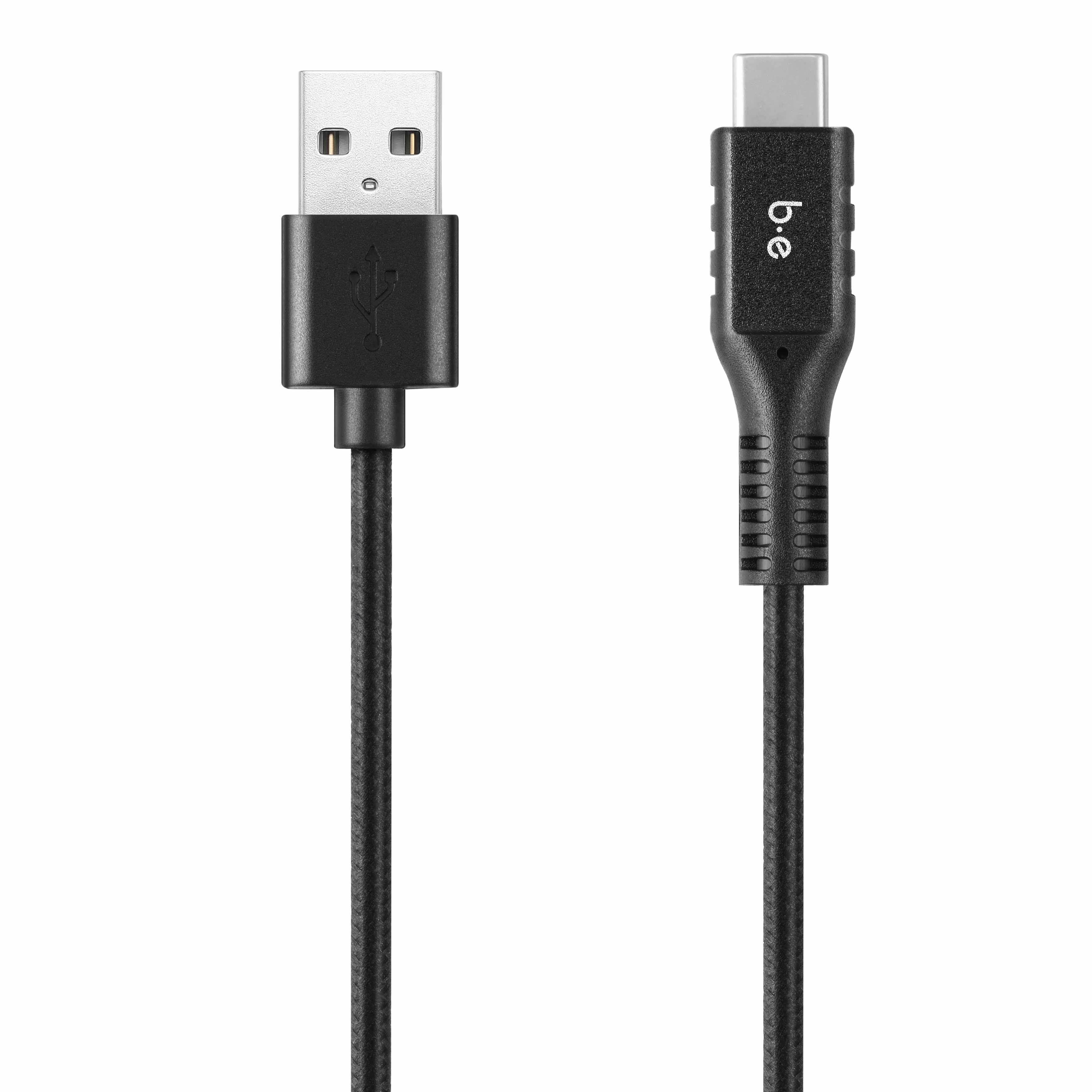 Blu Element Braided Charge/Sync USB-C to USB-A Cable 4ft Black - GekkoTech