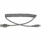 Ventev USB-A to USB-C Coiled Cable 1ft Grey - GekkoTech