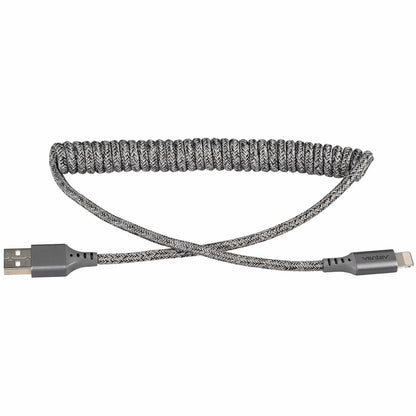 COILCABTGVNV Helix Coiled Charge/Sync Lightning Cable 1ft Grey