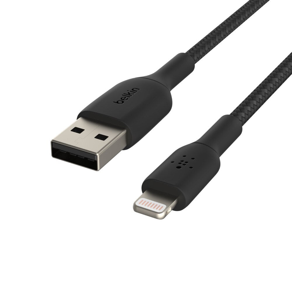 Belkin Charge/Sync BOOST↑CHARGE™ Braided Lightning to USB-A Cable 4ft Black Charge/Sync