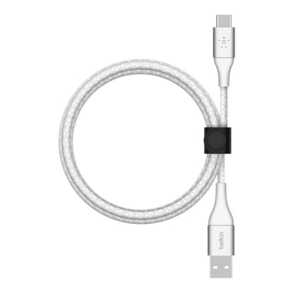 CAB002bt1MWH BoostCharge Braided USB-C to USB-A Cable 4ft White