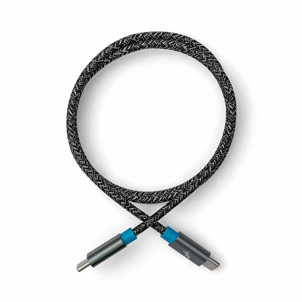 Nimble PowerKnit USB-C to USB-C 3ft 60W Power Delivery Fast Charge Cable Space Gray (Made from Certified Recycled Plastic and Aluminium) - GekkoTech