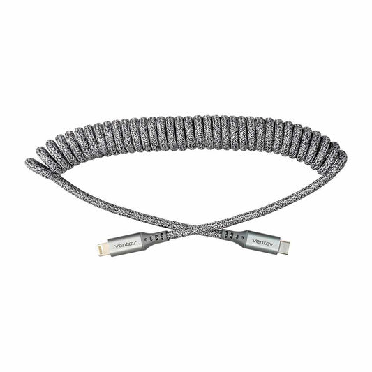 HC3GRY252382 Charge/Sync Helix Coiled USB-C to Lightning Cable 3ft Gray