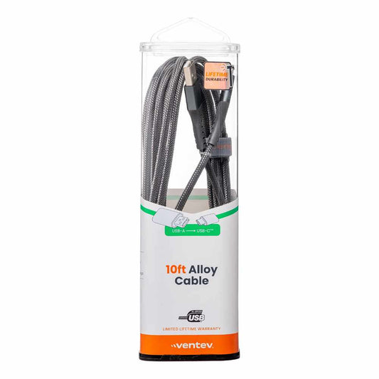 AC10STL256519 ChargeSync Alloy USB-C Cable 10ft Steel