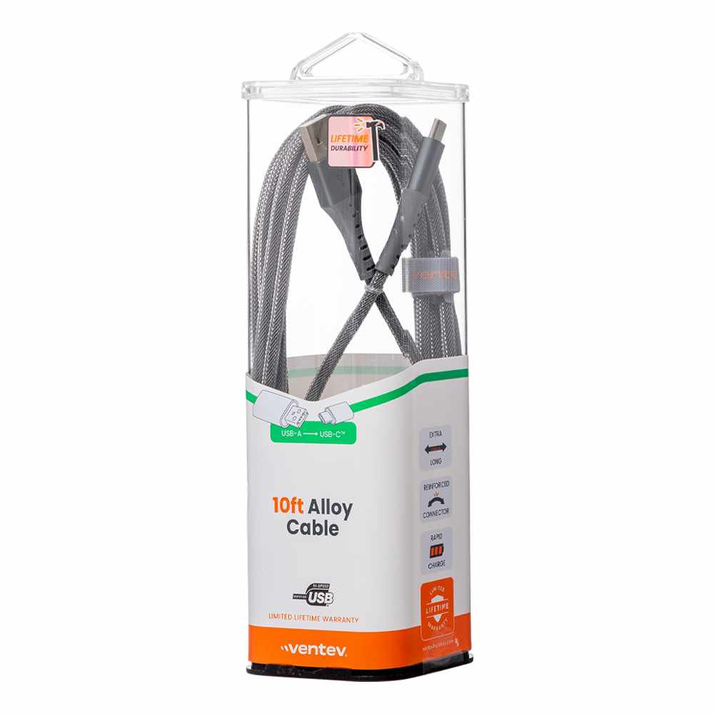 AC10STL256519 ChargeSync Alloy USB-C Cable 10ft Steel