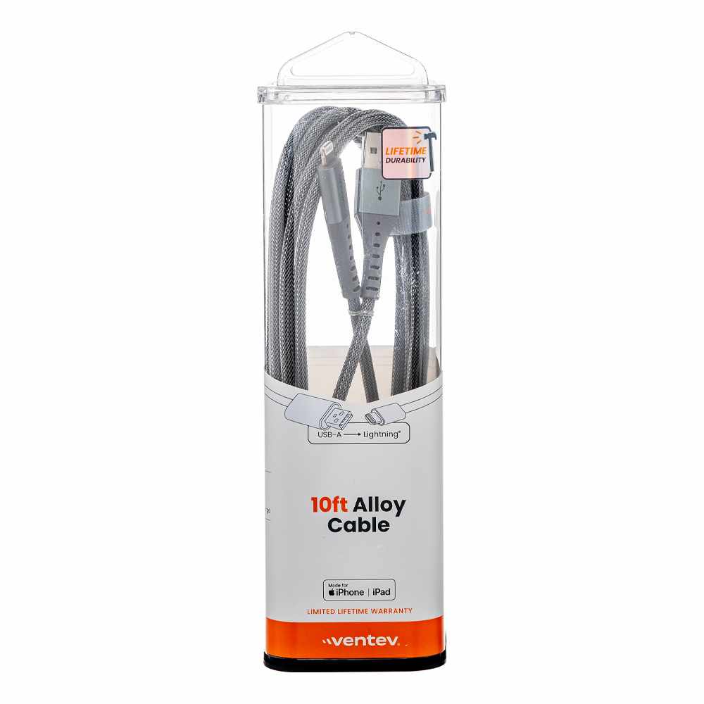 AC10STL256517 ChargeSync Alloy Lightning Cable 10ft Steel