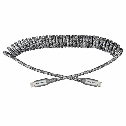 HC3GRY252383 Charge/Sync Coiled USB-C to USB-C Cable 3ft Gray