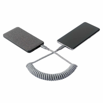 HC3GRY252383 Charge/Sync Coiled USB-C to USB-C Cable 3ft Gray