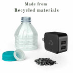 Nimble Wally Duo Wall Charger 12W 2-Ports USB-A with USB-A to Lightning cable Black