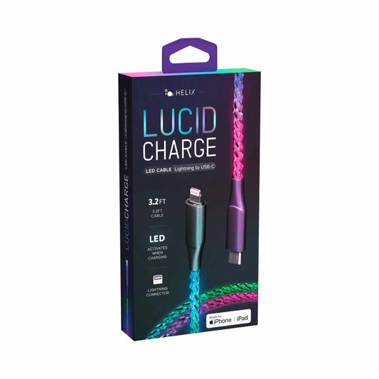 ETHCLTLED Lucid Charge LED Lightning to USB-C Cable Multi-Color