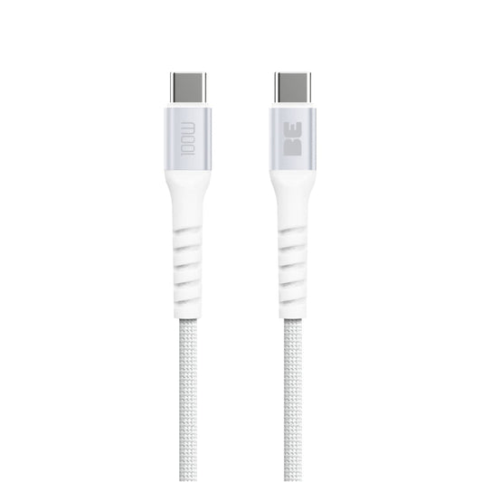 BEC2C6FTW SpeedCharge Premium Braided Cable USB-C to USB-C 6ft 100W White