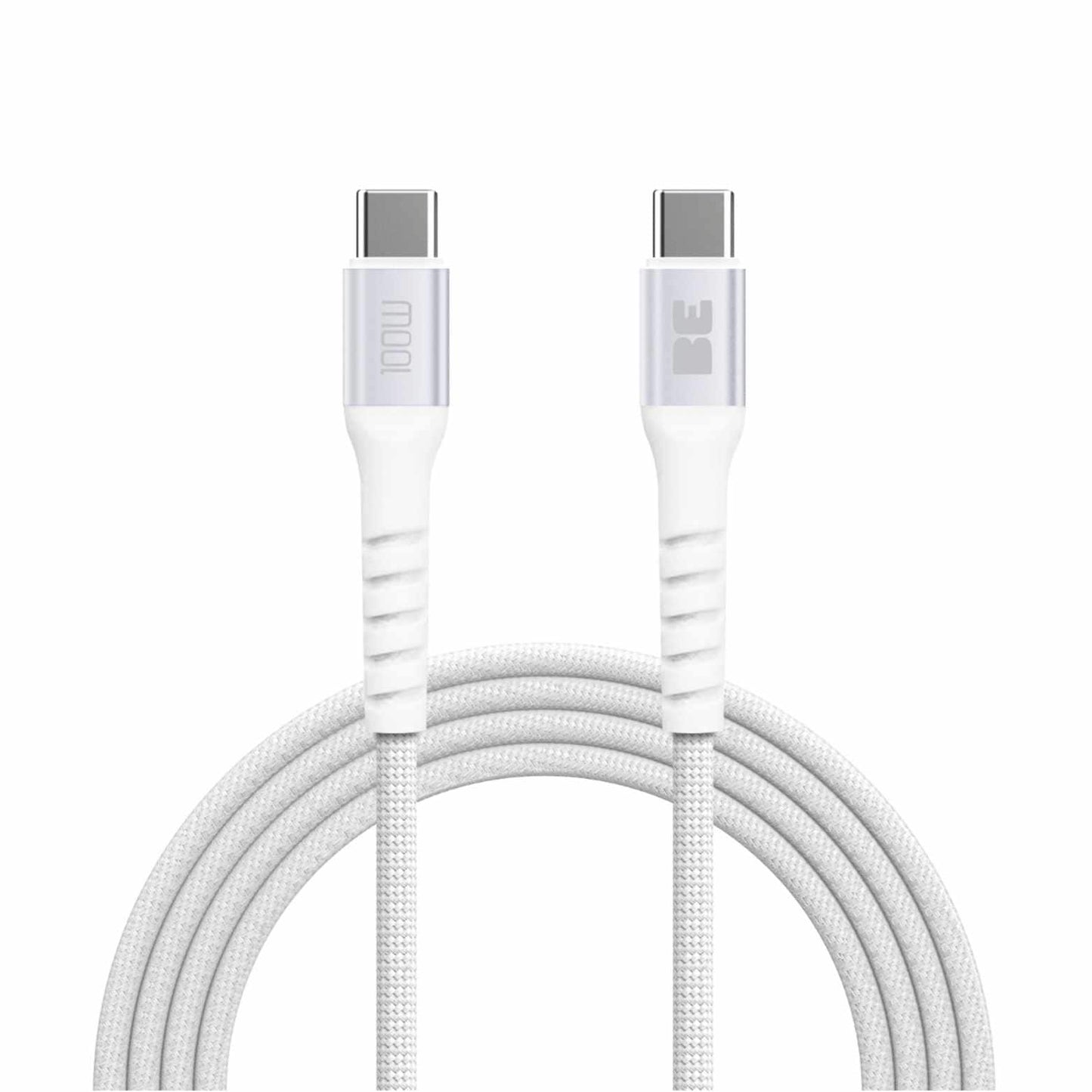 BEC2C6FTW SpeedCharge Premium Braided Cable USB-C to USB-C 6ft 100W White