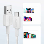 Anker USB-A to USB-C Braided Cable 3ft  White