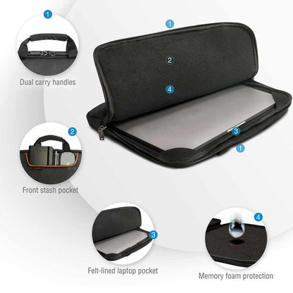 EKF808S13B ContemPRO Laptop Sleeve w/Memory Foam up to 13.3-Inch Black