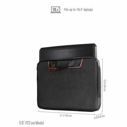 EKF808S18B Commute Laptop Sleeve w/Memory Foam up to 18.4-Inch Black