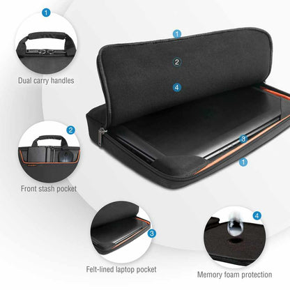 EKF808S18B Commute Laptop Sleeve w/Memory Foam up to 18.4-Inch Black