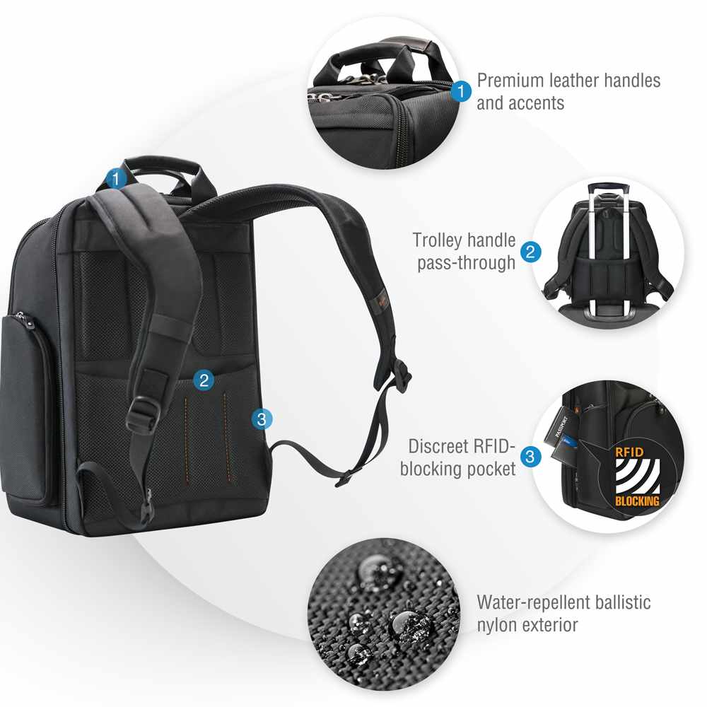 EKP132S17 Onyx Travel Friendly Laptop Backpack up to 17.3 Inch Black