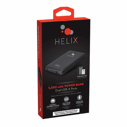 ETHPB5 Power Bank 5000 mAh with Dual USB-A Ports Black
