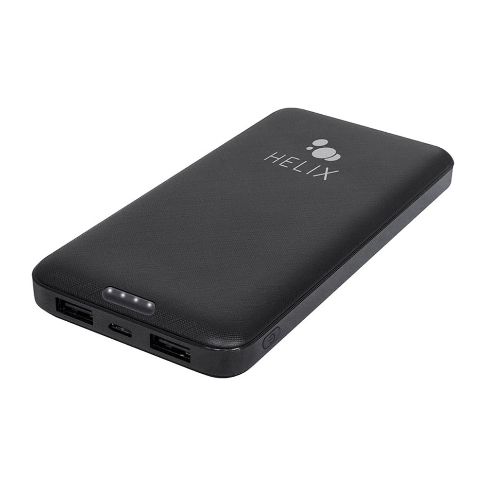 Helix/Retrak Power Bank 10000 mAh with USB-C and Dual USB-A Ports Black
